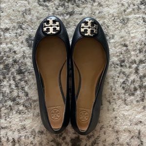 Tory Burch Claire Tumbled Leather Ballet Flats